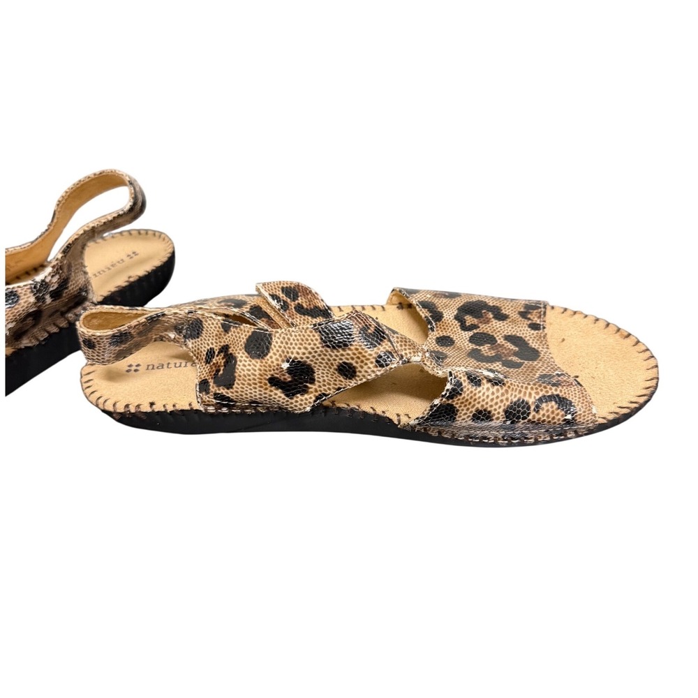 Naturalizer Womens Leopard Print Slingback Flat Sandals Brown Tan 9.5M - Picture 4 of 6